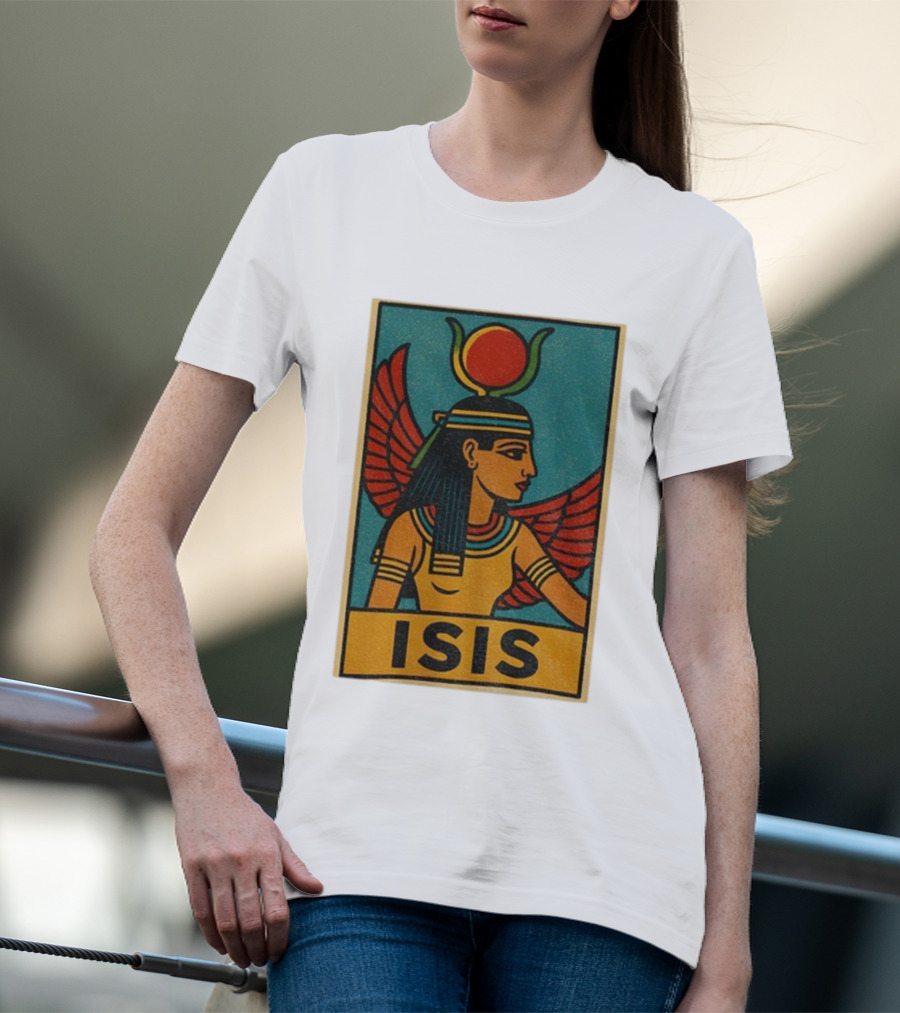 Isis Egyptian Goddess Comic Style For Mythology Fans And Divine Feminine Seekers T-Shirt