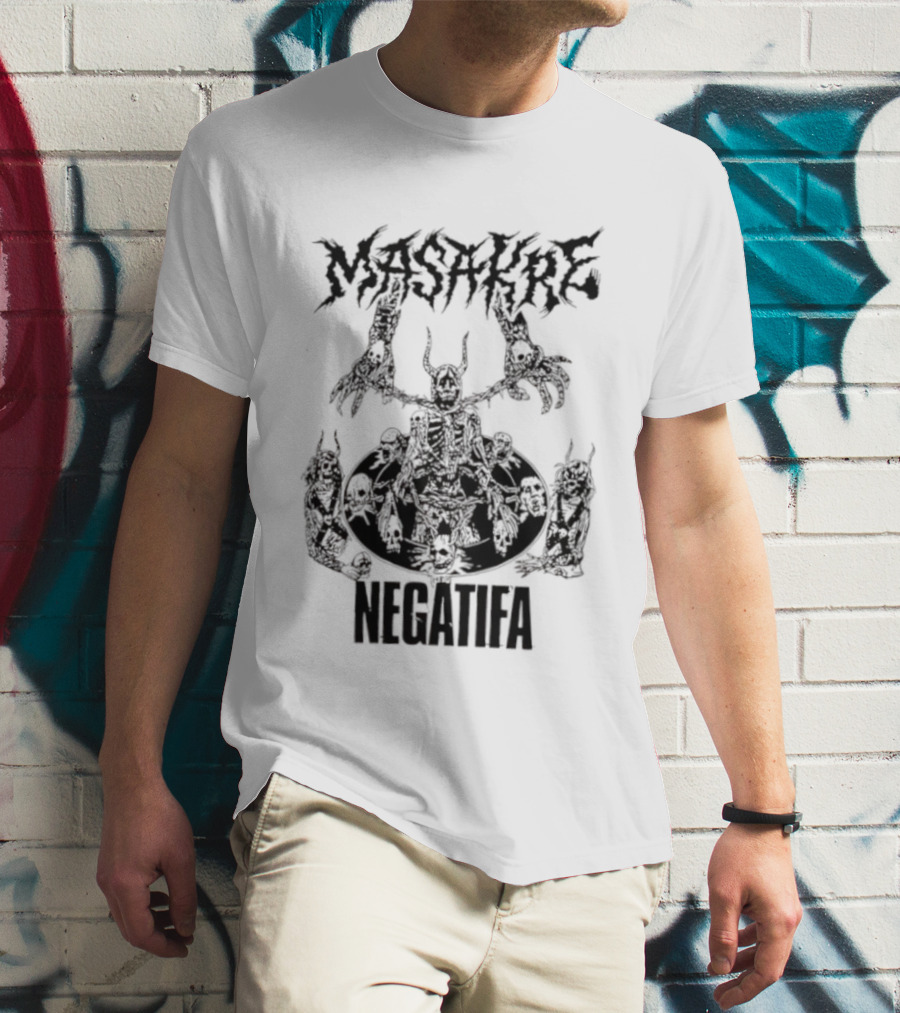 Masakre Negatifa Skull Skeleton Demonic Creature T-Shirt