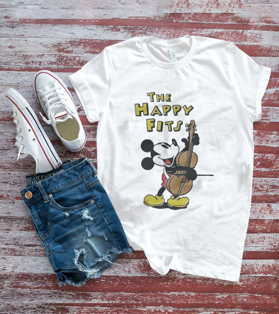 The Happy Fits Steamboat Willie Mickey Mouse Cello Violin T-Shirt