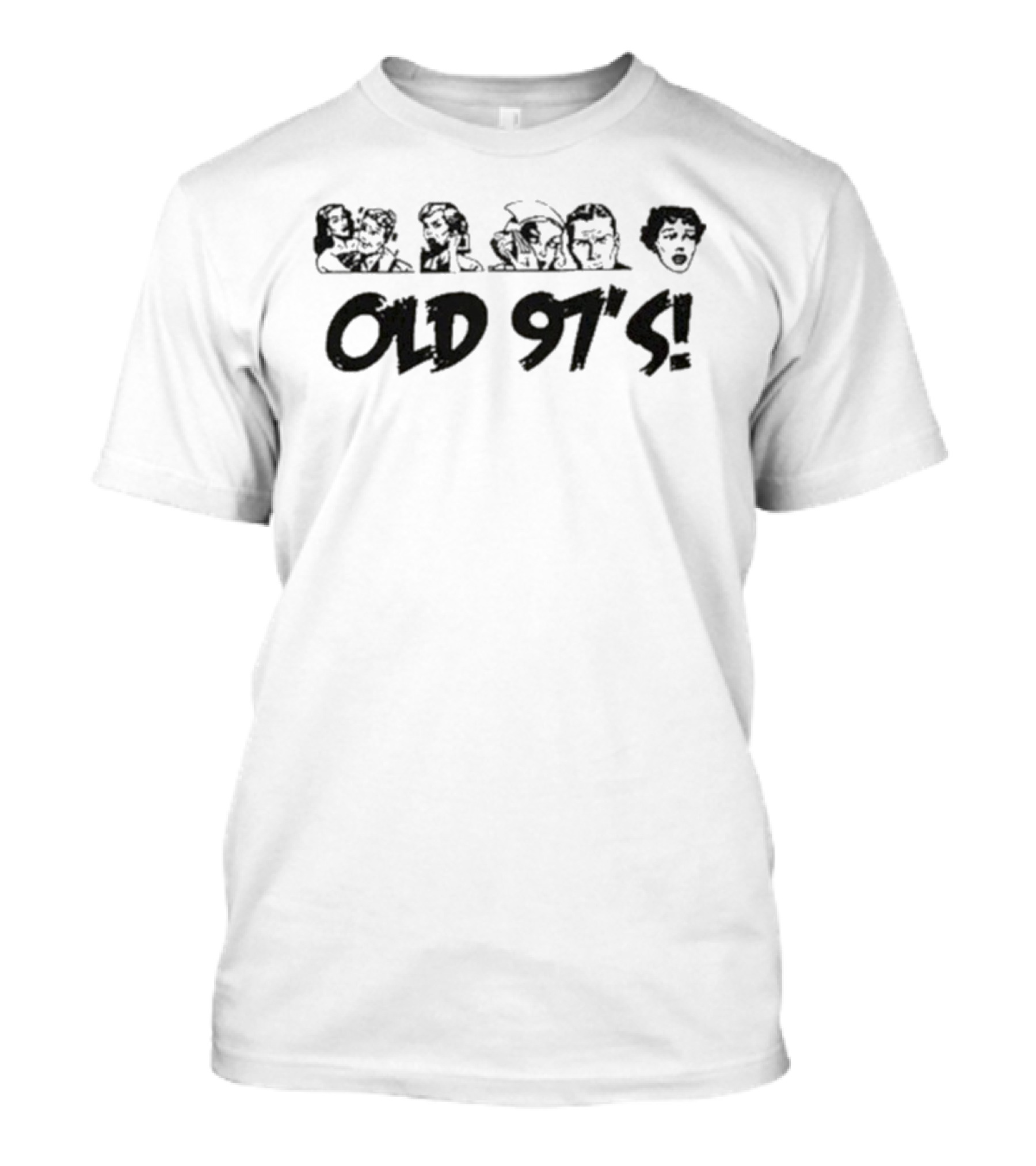Old 97's Band Faces Graphic Text T-Shirt