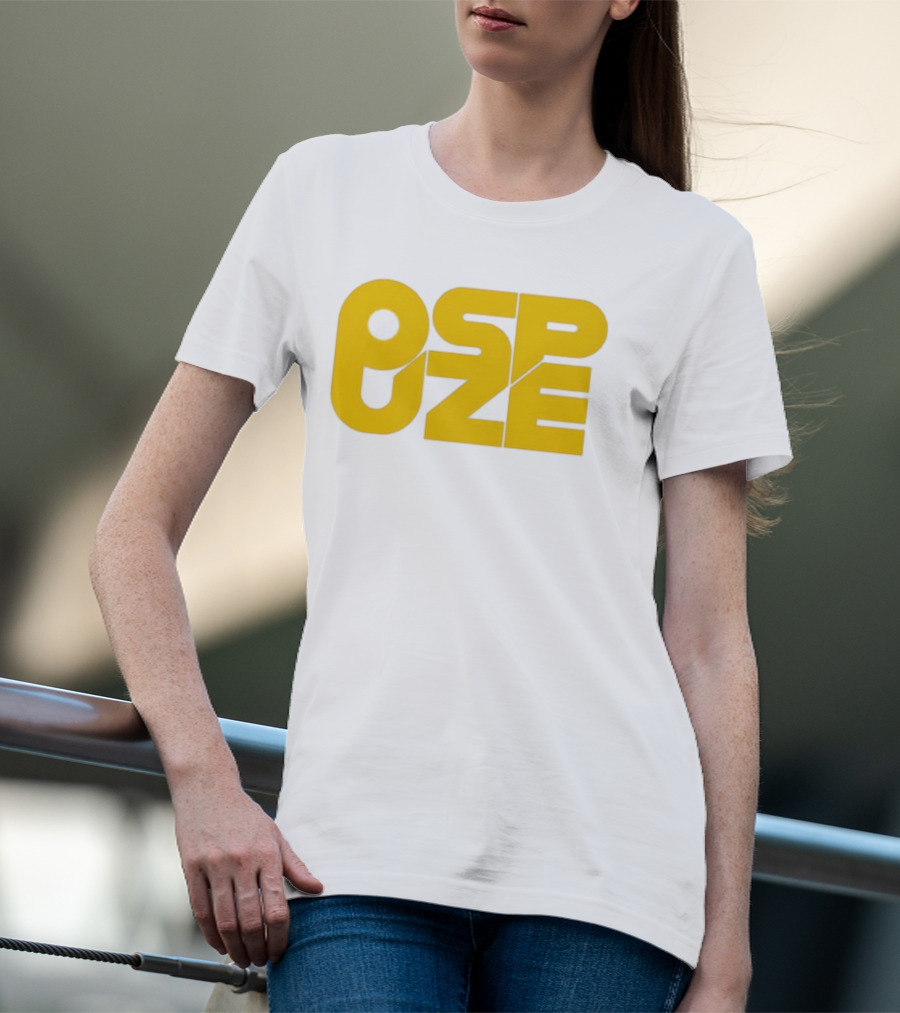 Ospuze Yellow Bold Text Logo T-Shirt