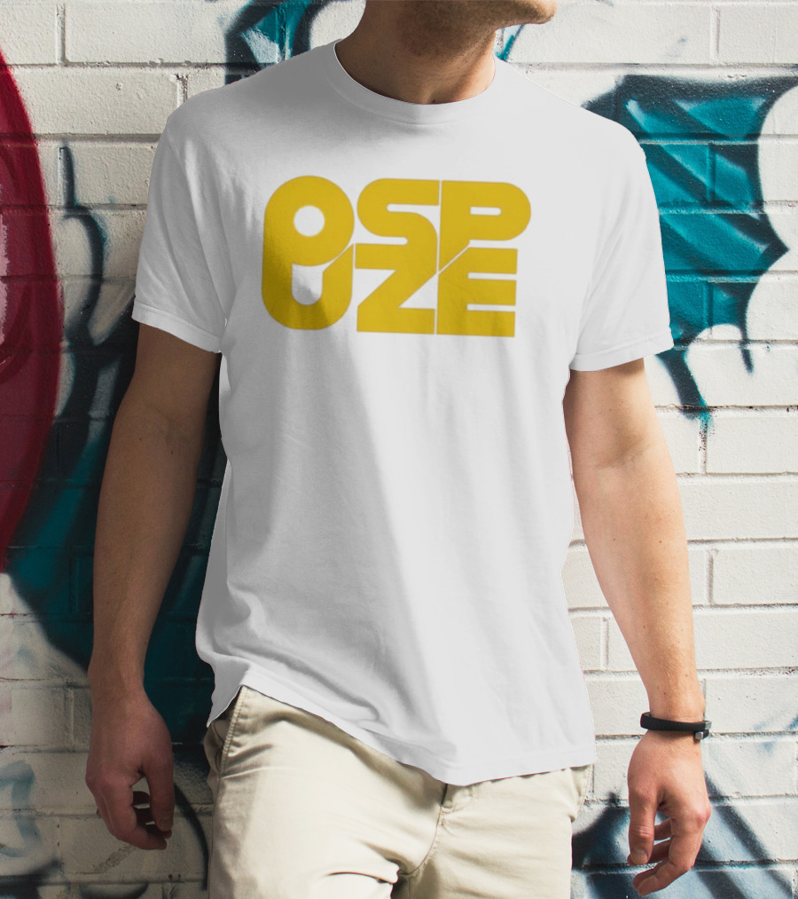 Ospuze Yellow Bold Text Logo T-Shirt