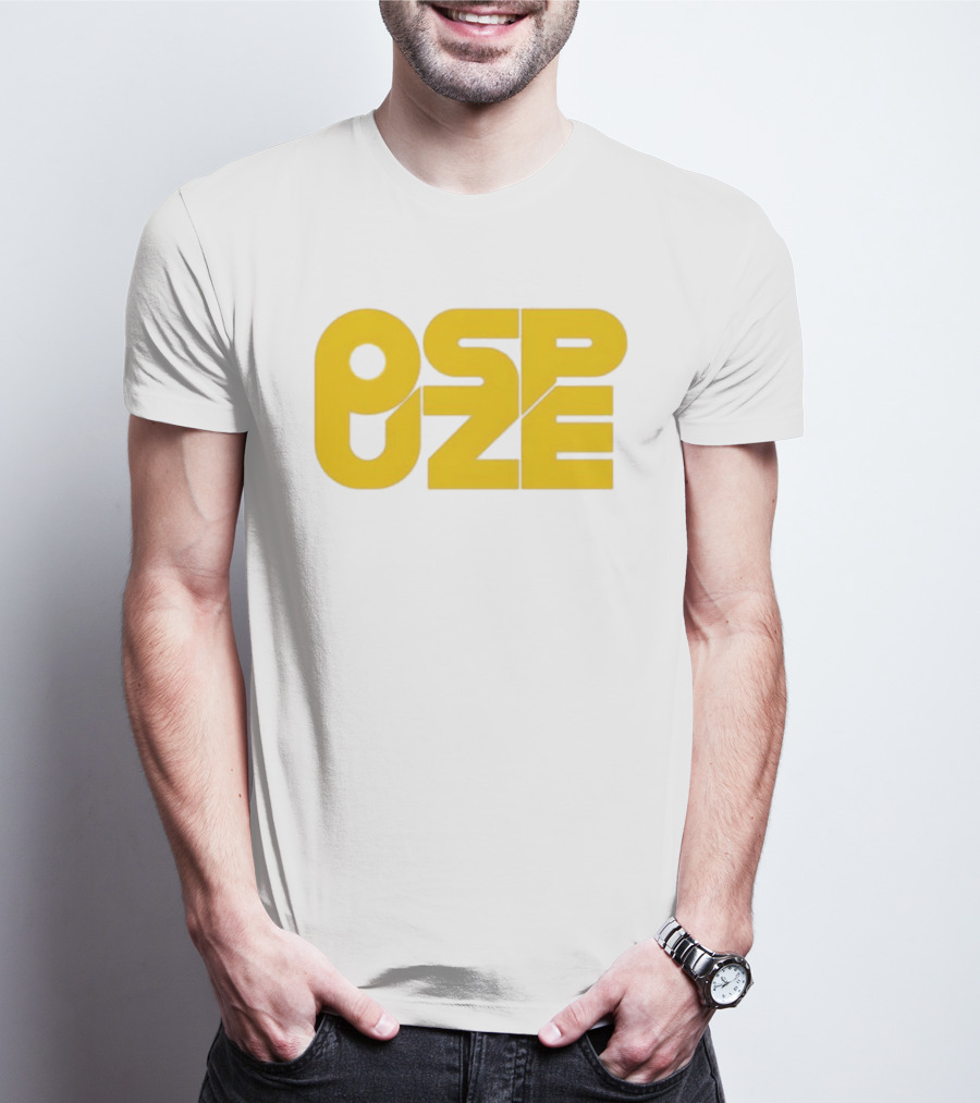 Ospuze Yellow Bold Text Logo T-Shirt