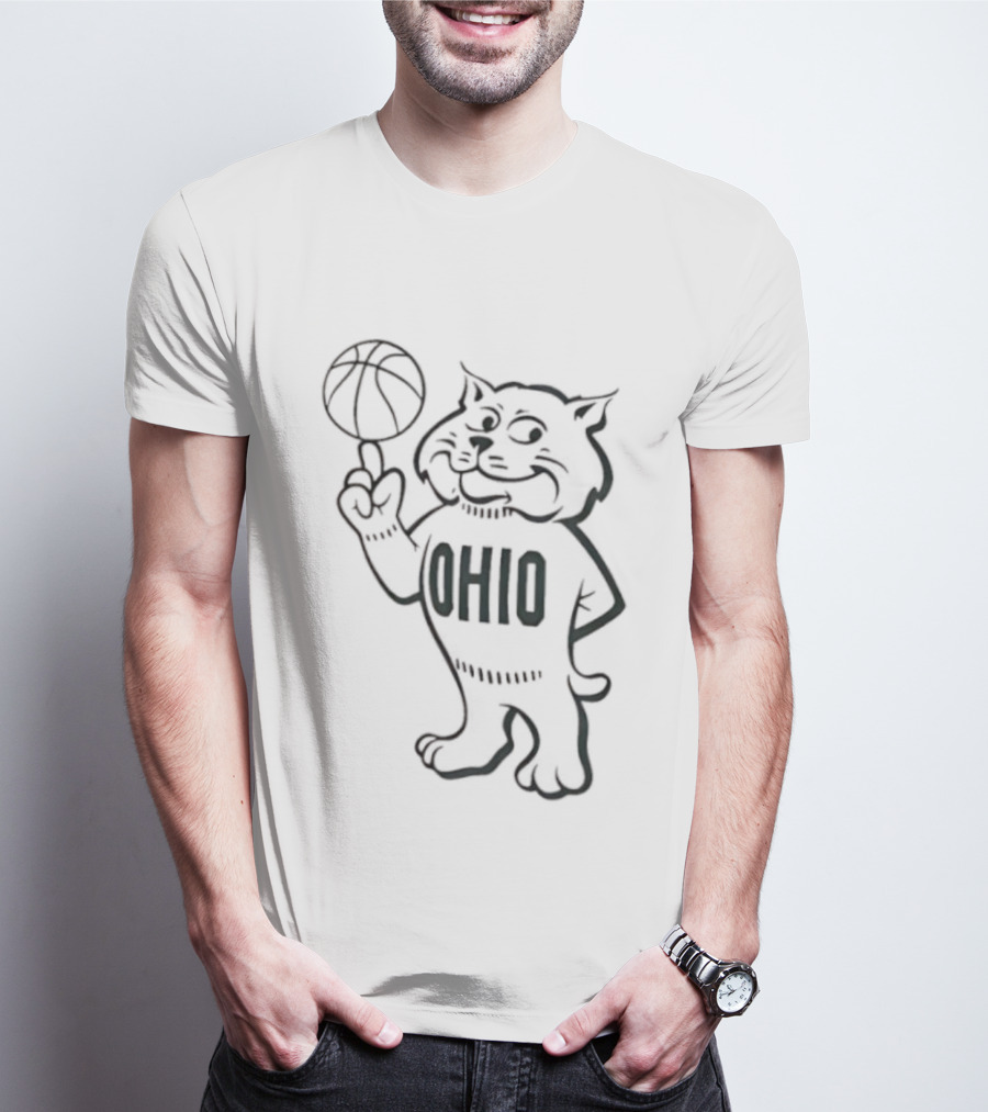 Rufus Ohio Bobcat Mascot Basketball T-Shirt