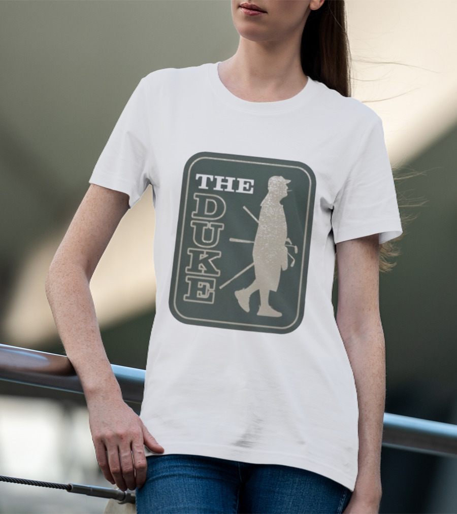 The Duke Golf Silhouette Smoking Golfer In Hat Retro Style T-Shirt