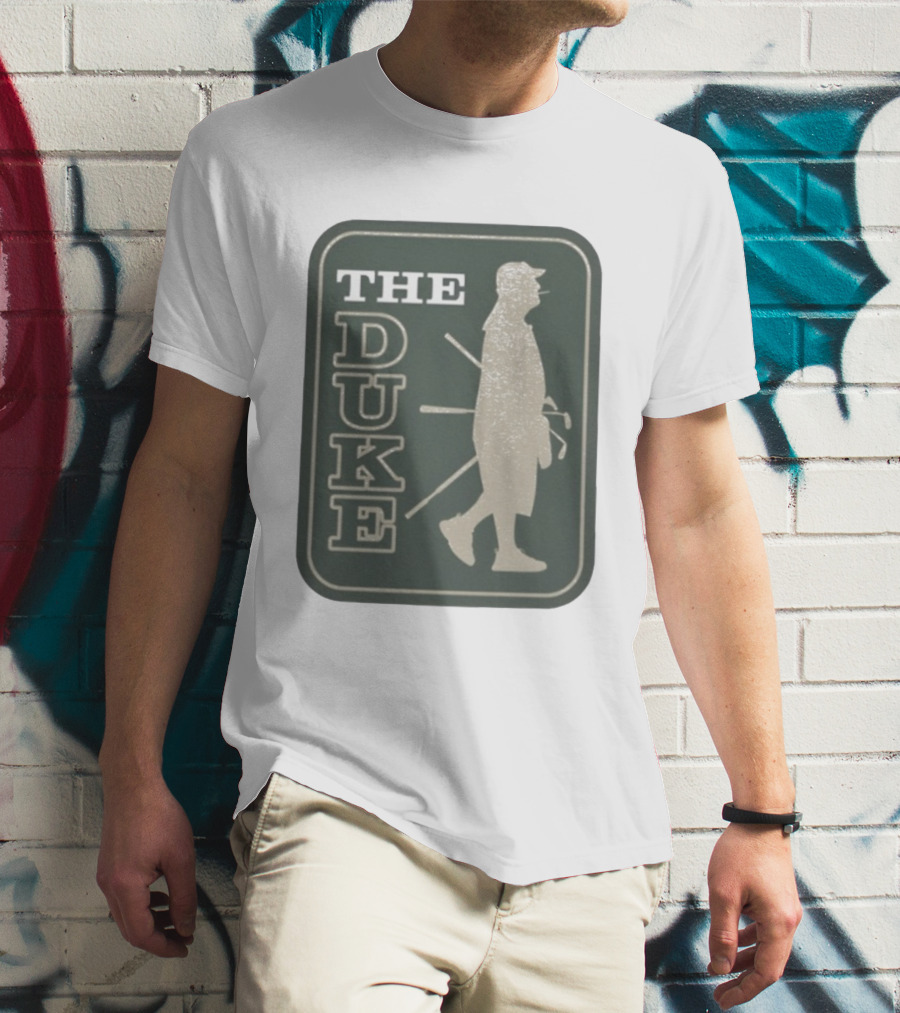 The Duke Golf Silhouette Smoking Golfer In Hat Retro Style T-Shirt