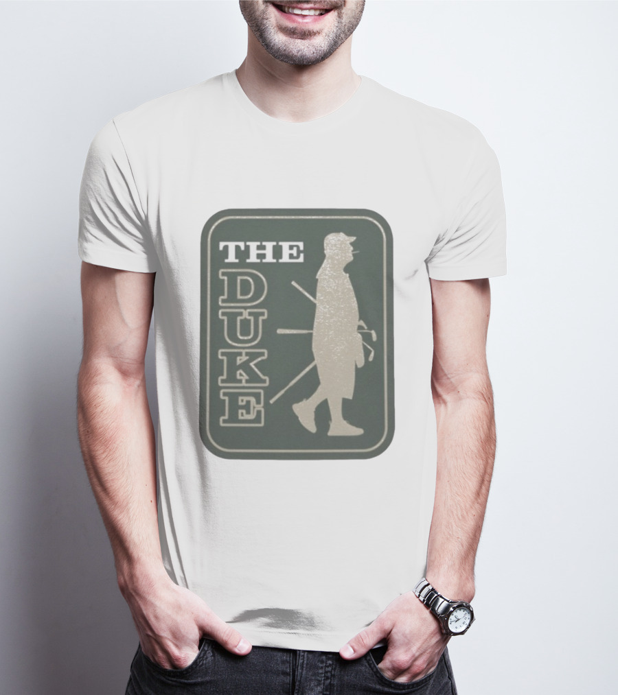 The Duke Golf Silhouette Smoking Golfer In Hat Retro Style T-Shirt