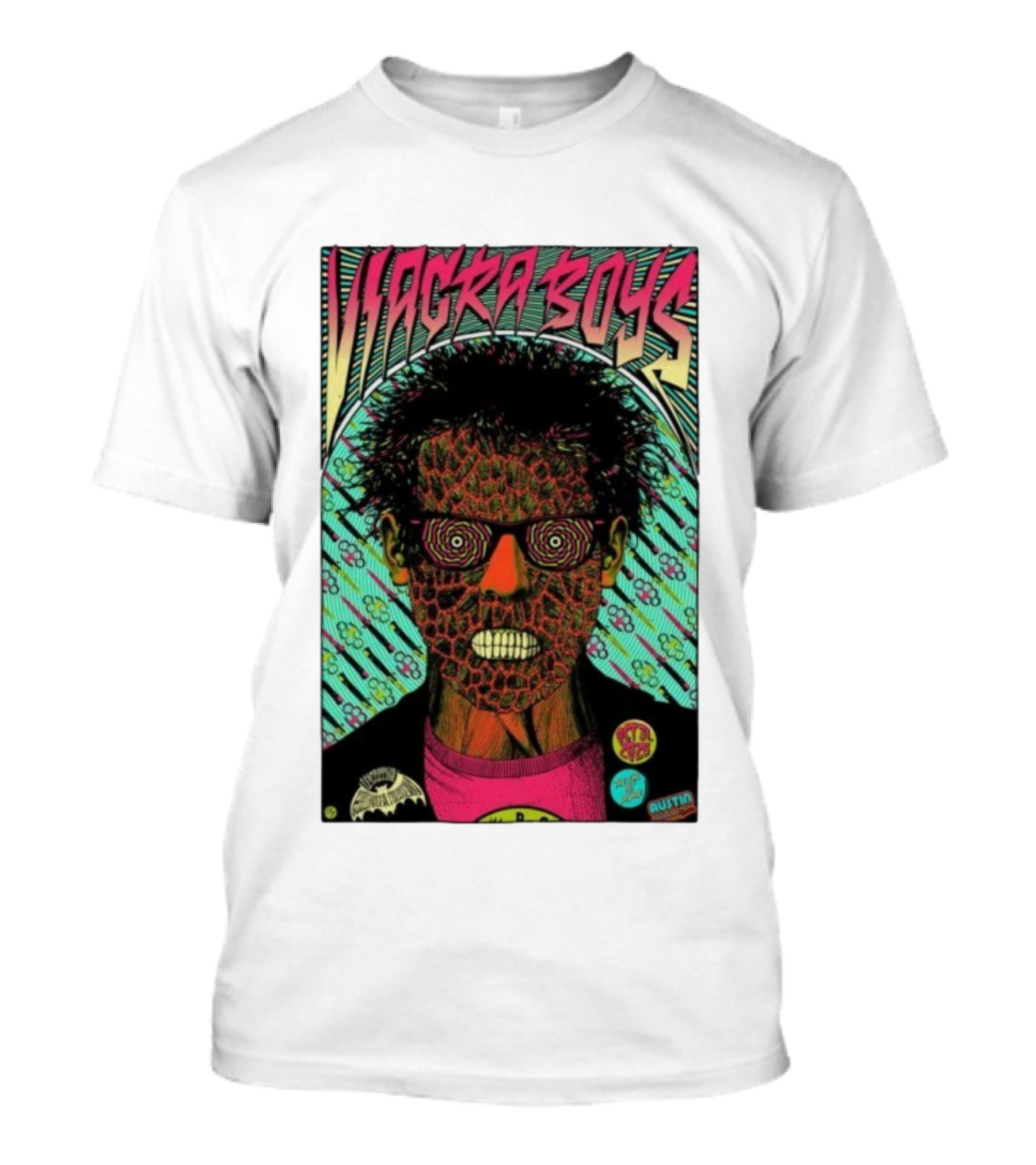 Viagra Boys Concert October 31 2025 The Far Out Lounge Austin Texas Psychedelic Art T-Shirt