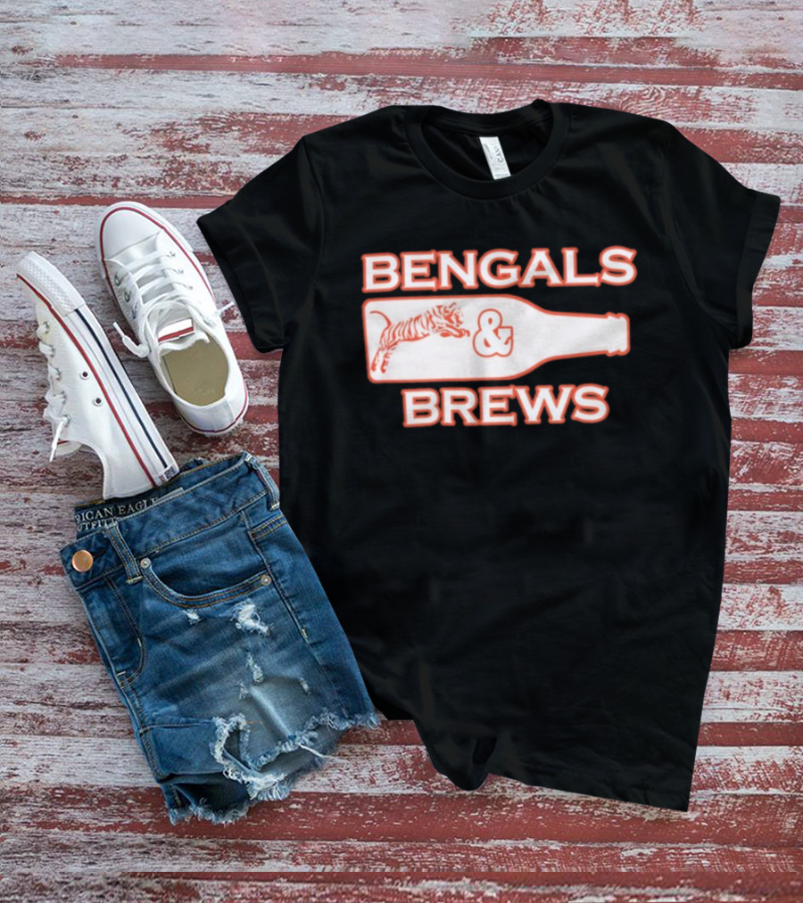 Bengals And Brews Cincinnati Bengals Game Day Tiger Bottle T-Shirt