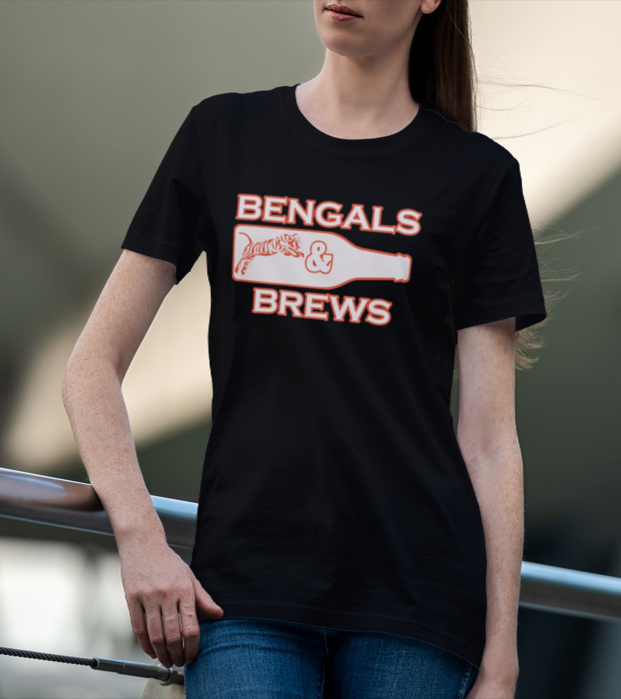 Bengals And Brews Cincinnati Bengals Game Day Tiger Bottle T-Shirt