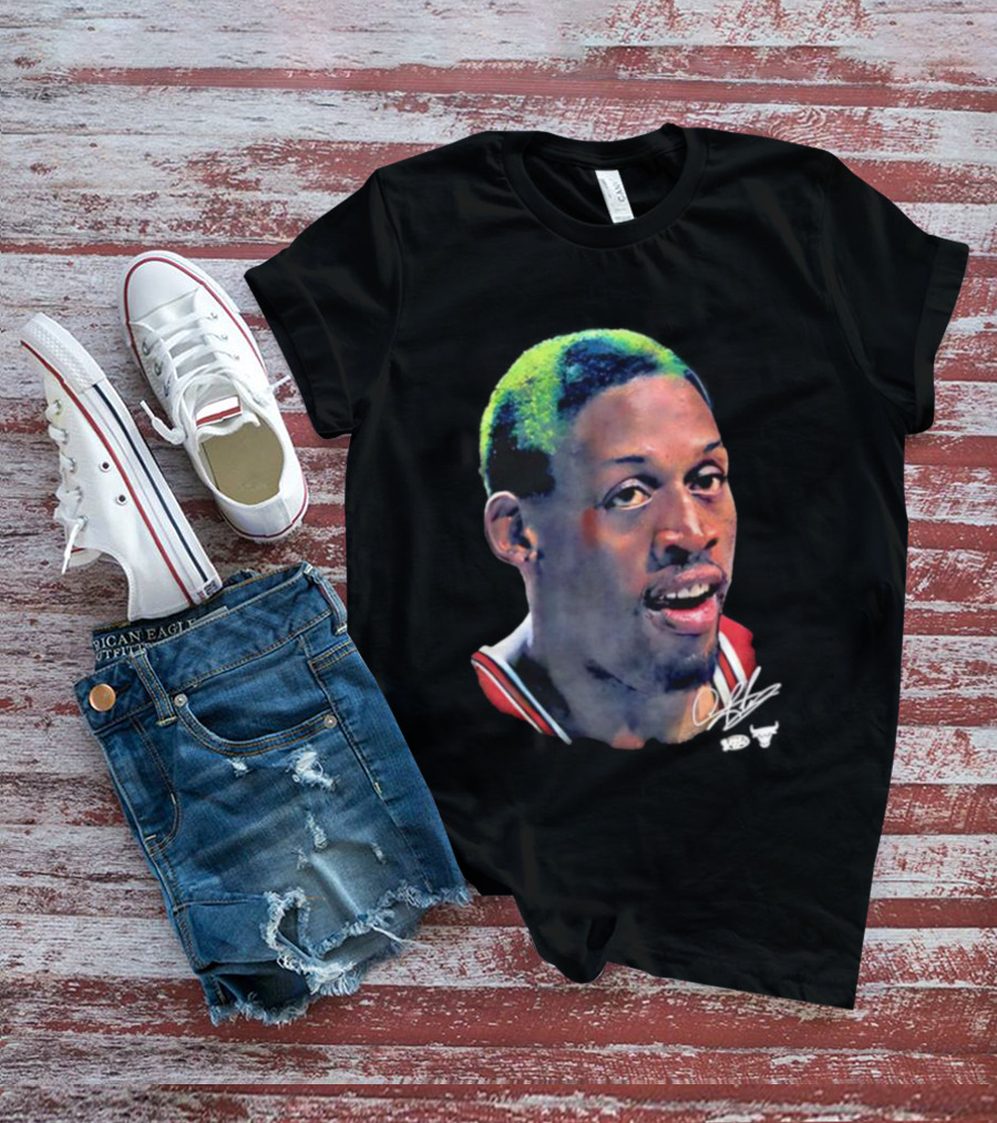 Chicago Bulls Dennis Rodman Big Face Signature T-Shirt