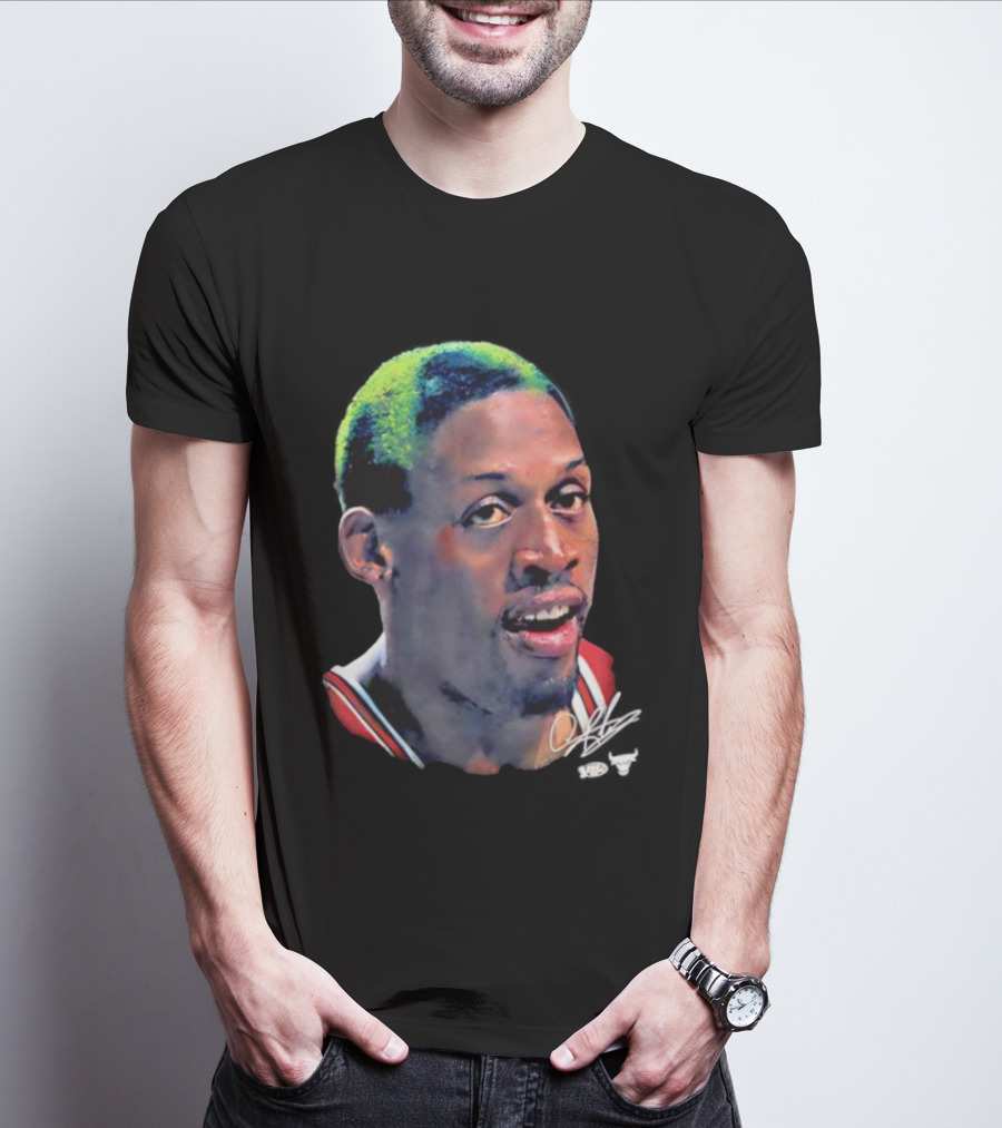 Chicago Bulls Dennis Rodman Big Face Signature T-Shirt