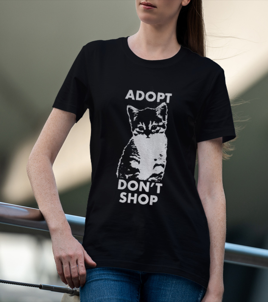 Adopt Don't Shop Vintage Cute Cat T-Shirt