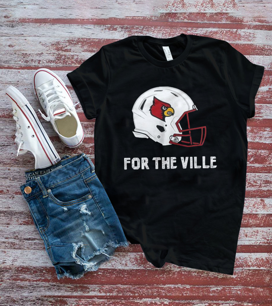 FOR THE VILLE Louisville Cardinals Mascot Helmet T-Shirt