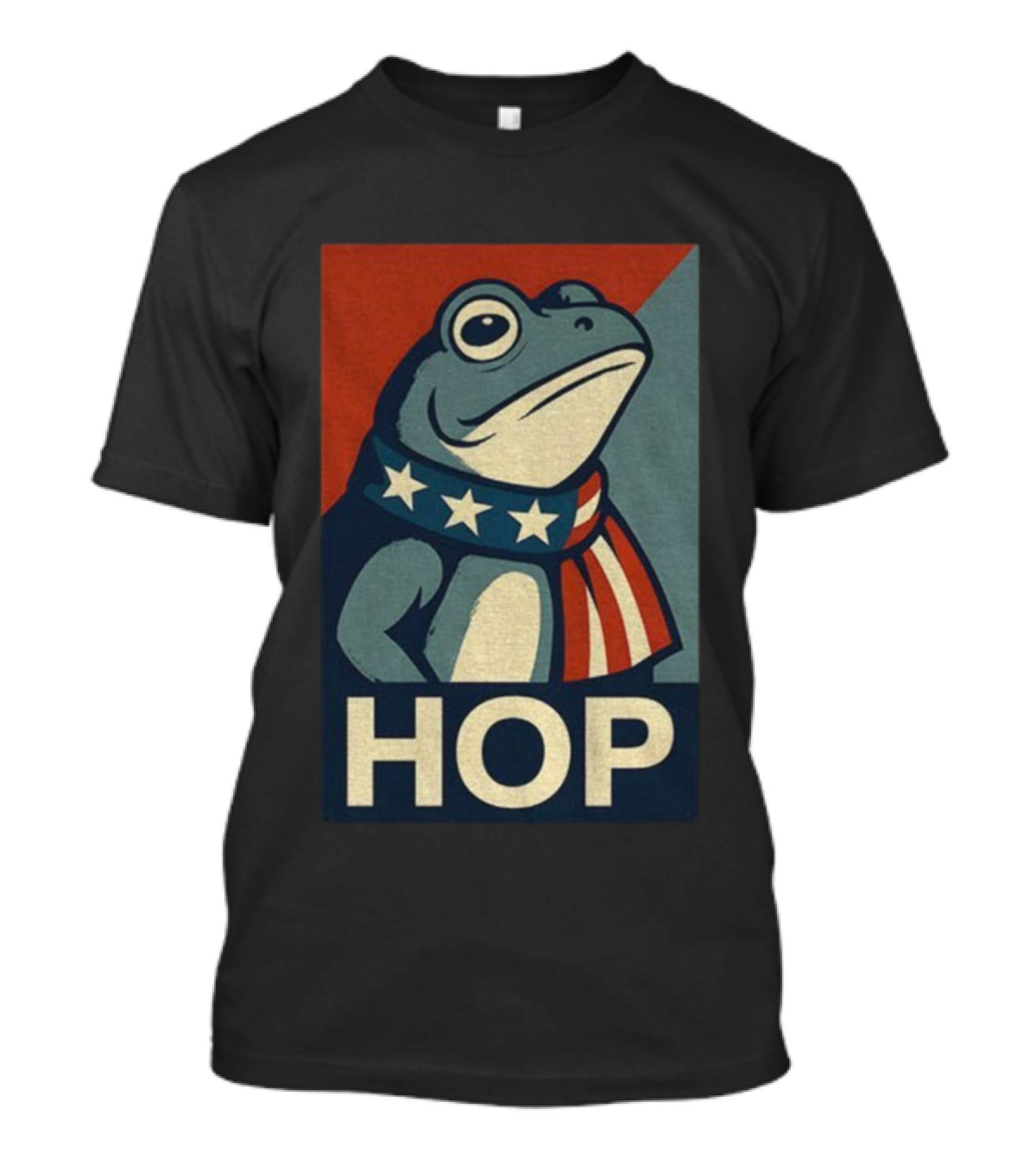 Portland HOP Frog Anti Fascist Political Parody Retro American Flag Style T-Shirt
