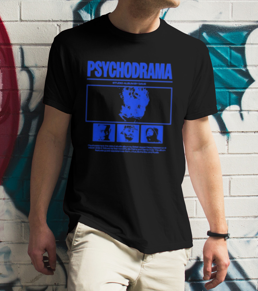 Dave Psychodrama Blue Face Iconic Music Album Art T-Shirt