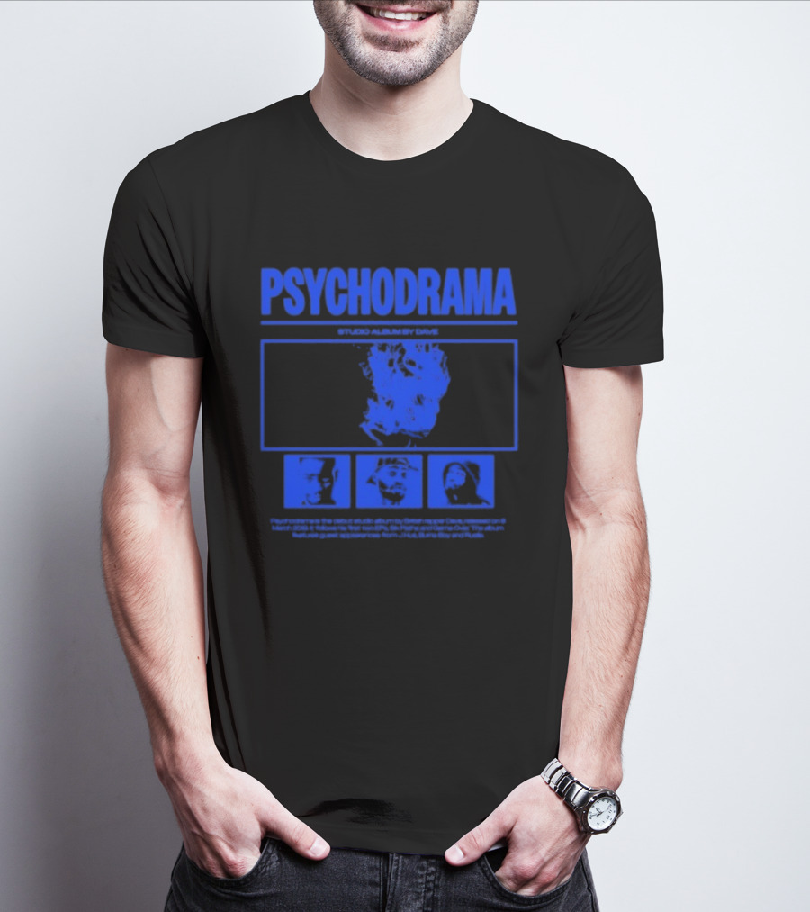 Dave Psychodrama Blue Face Iconic Music Album Art T-Shirt