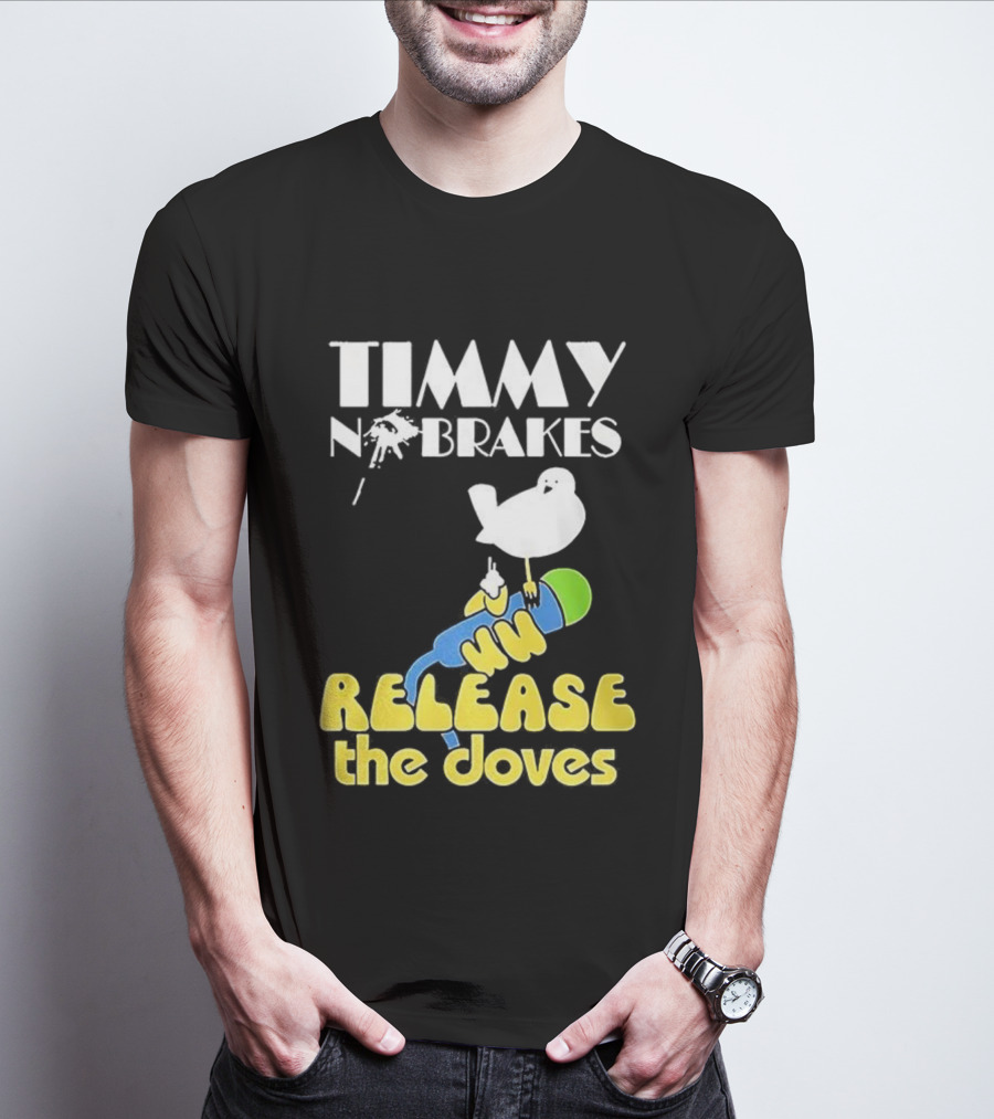 Timmy No Brakes Release The Doves Fun Colorful Design T-Shirt