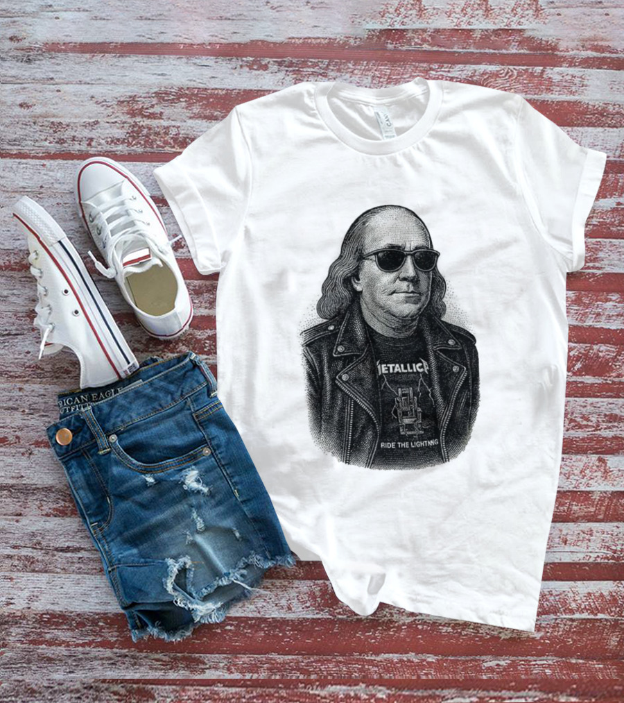 Ben Franklin Metallica Ride The Lightning T-Shirt