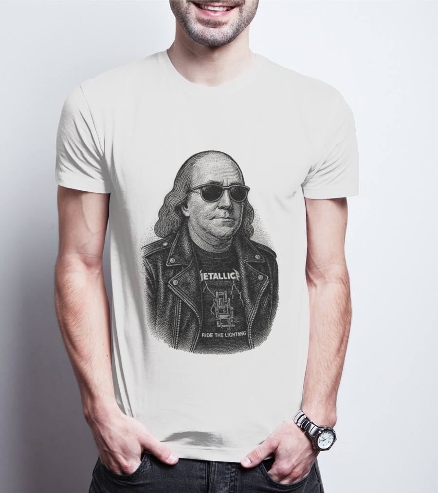 Ben Franklin Metallica Ride The Lightning T-Shirt