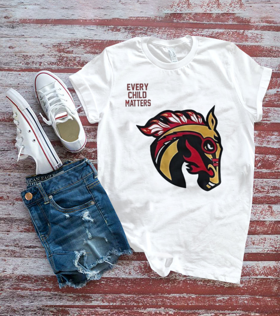 Calgary Wranglers Indigenous Heritage Every Child Matters Chinki Goodstoney T-Shirt