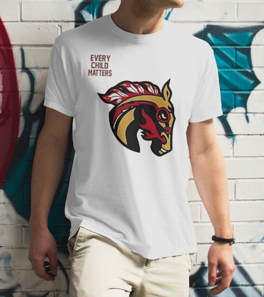 Calgary Wranglers Indigenous Heritage Every Child Matters Chinki Goodstoney T-Shirt