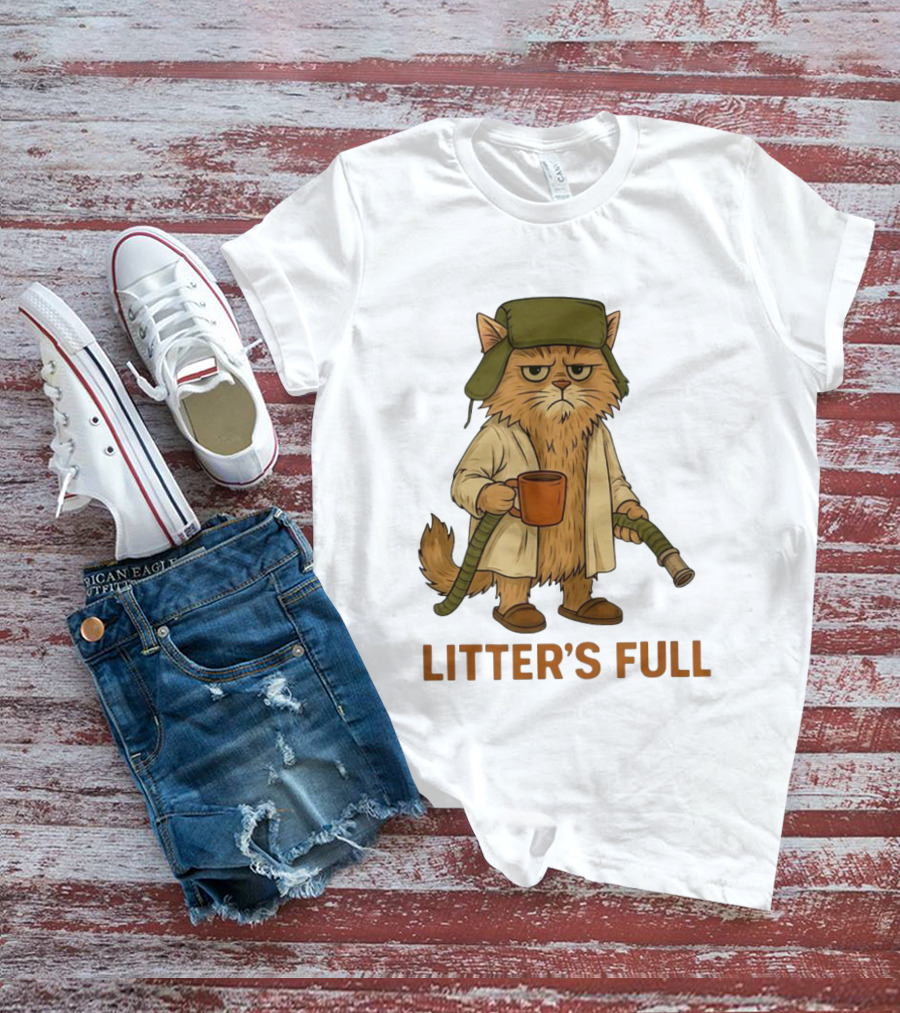 Litter’s Full Cat Coffee And Hose Hat T-Shirt