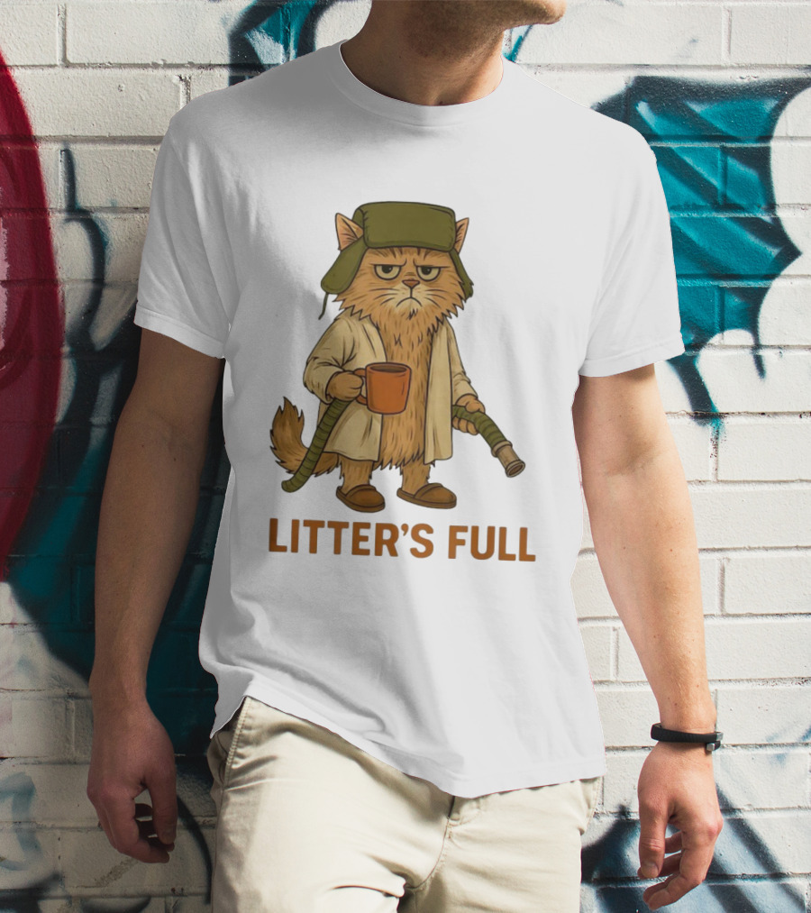 Litter’s Full Cat Coffee And Hose Hat T-Shirt