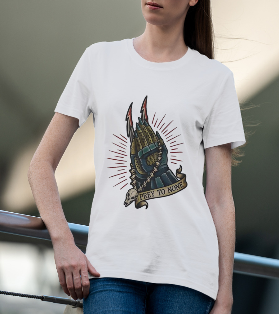 Prey To None Alien Claw With Skull And Star Chain T-Shirt