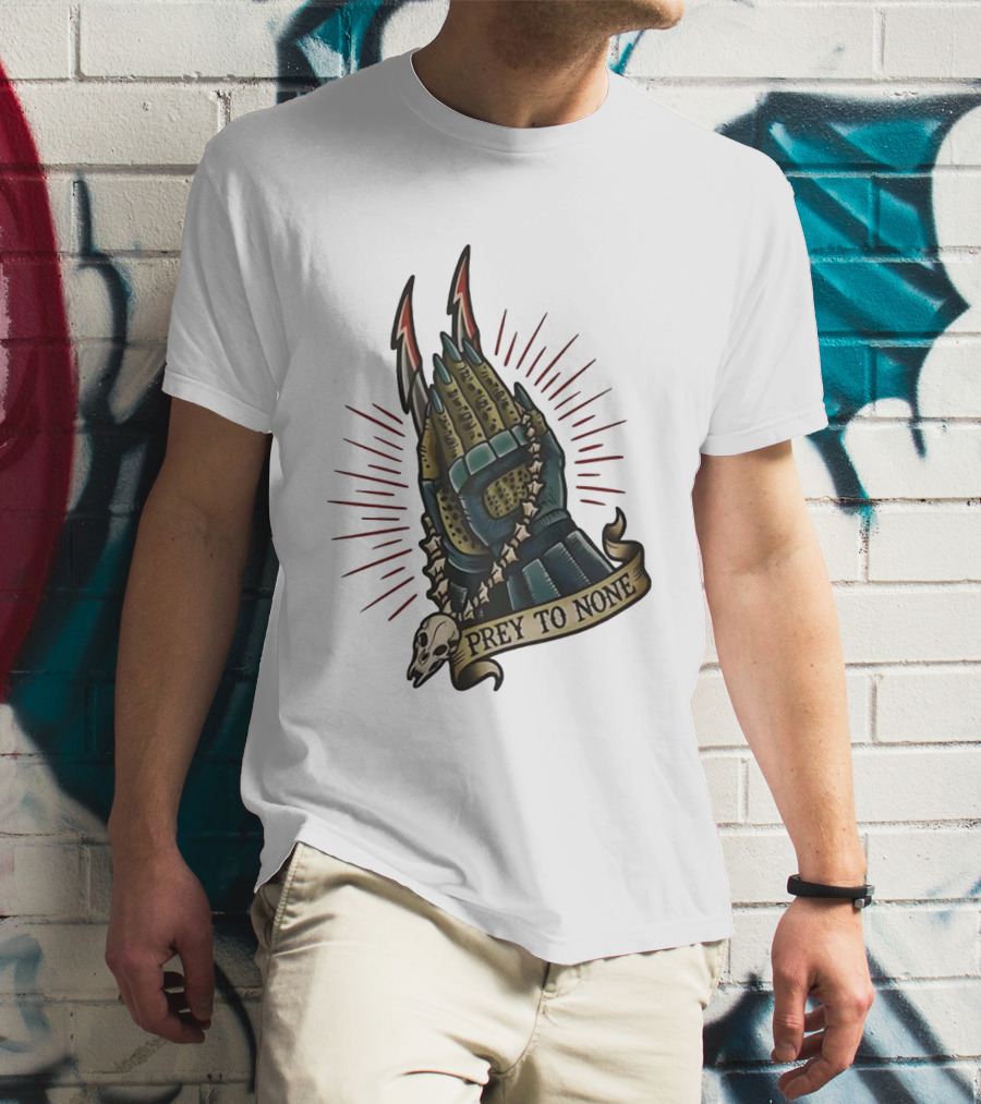 Prey To None Alien Claw With Skull And Star Chain T-Shirt