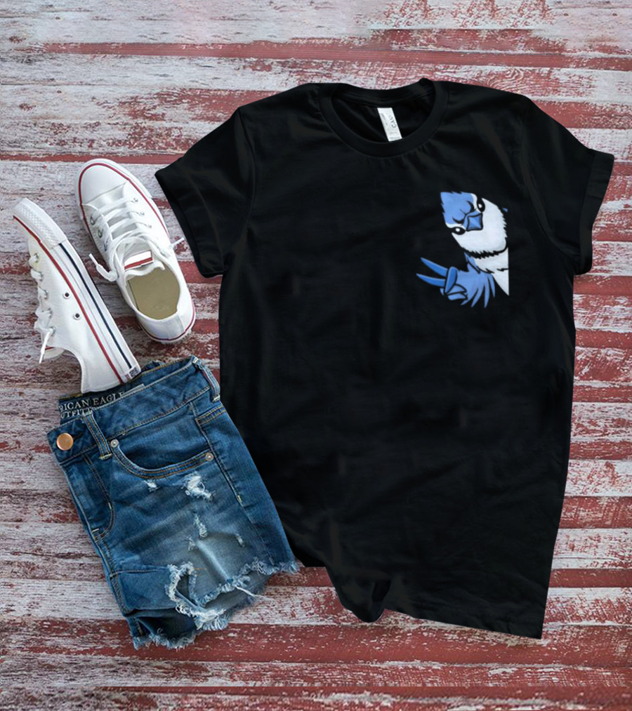 Blue Jay Cyanocitta Cristata Peace Gesture T-Shirt