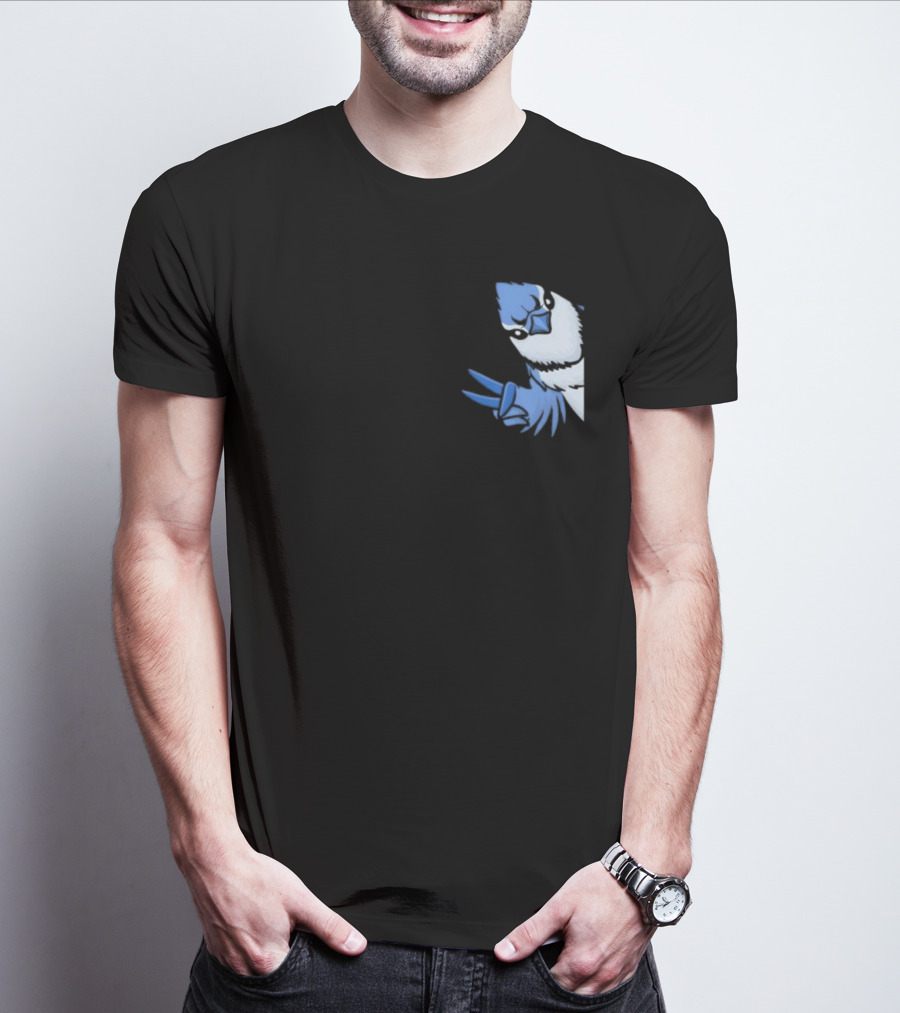 Blue Jay Cyanocitta Cristata Peace Gesture T-Shirt