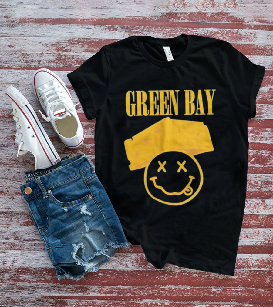 Green Bay Cheesehead Smiley Face T-Shirt