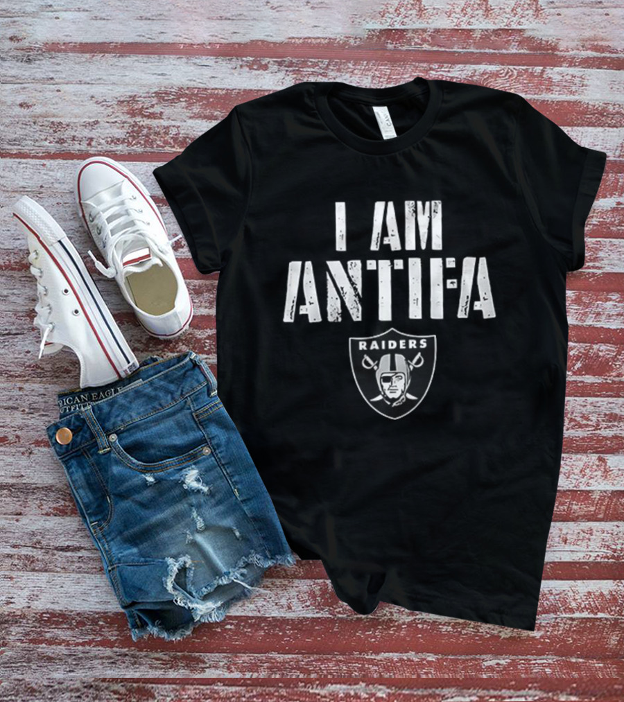 Las Vegas Raiders I Am Antifa Against Fascism T-Shirt