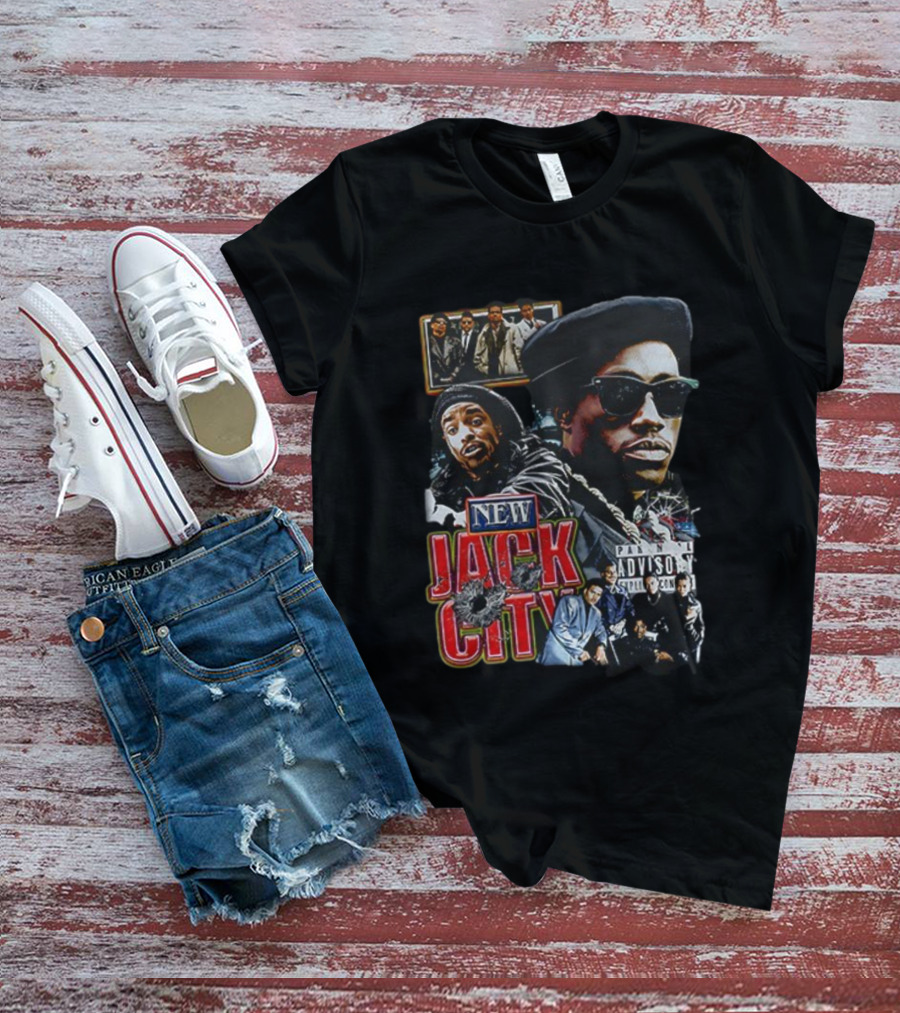 New Jack City Vintage Style Parental Advisory Explicit Content 90s Crime Drama Retro Fashion T-Shirt