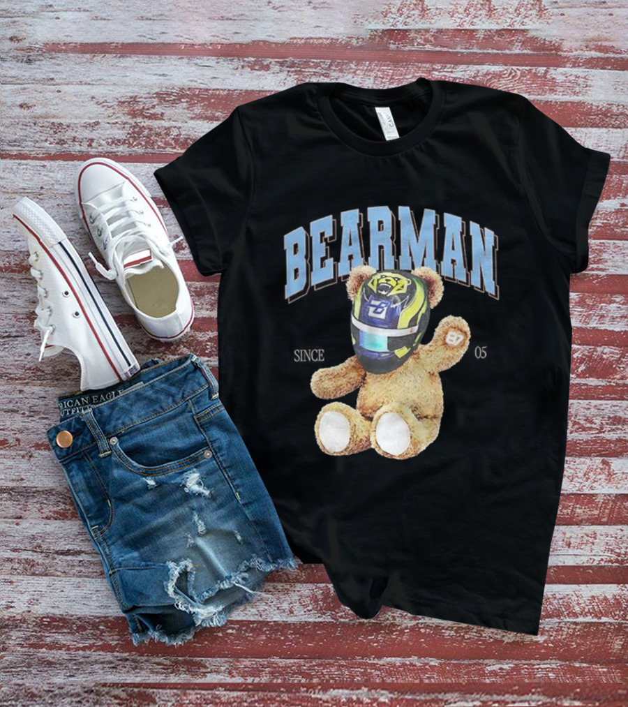 Bearman Teddy With F1 Racing Helmet T-Shirt