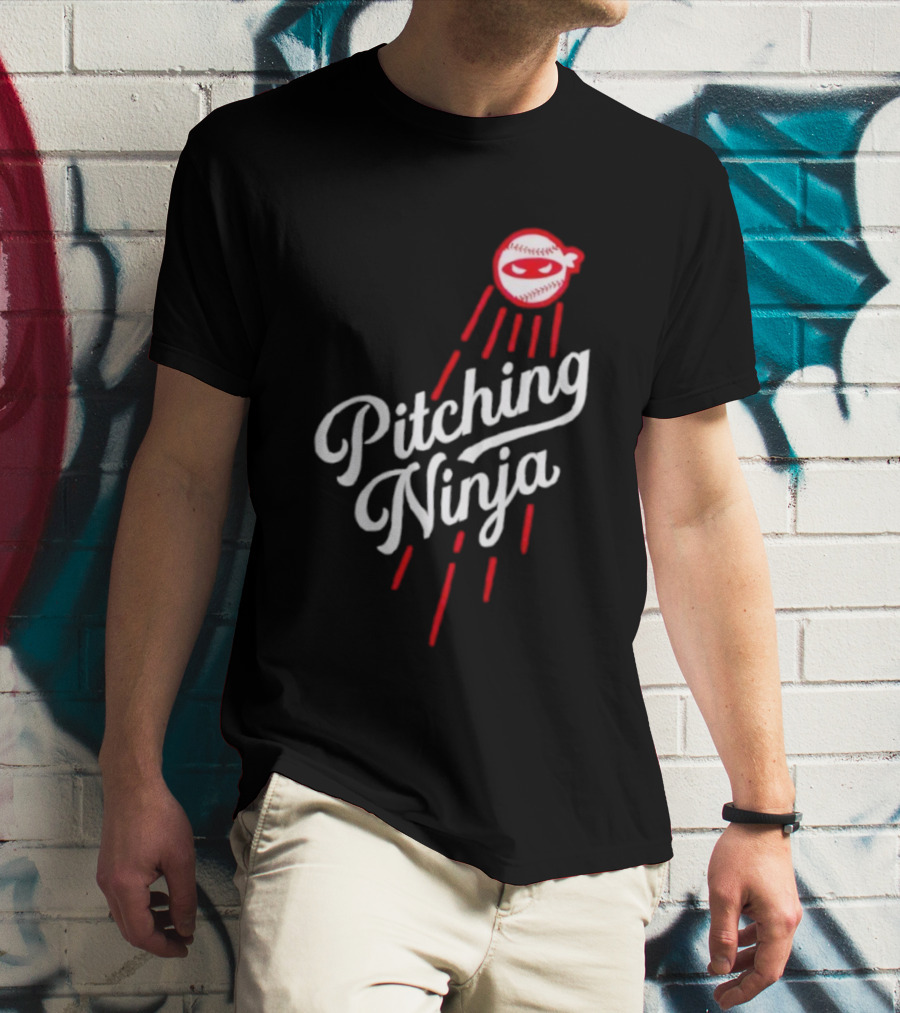 Pitching Ninja Baseball Ninja Los Angeles Dodgers MLB T-Shirt