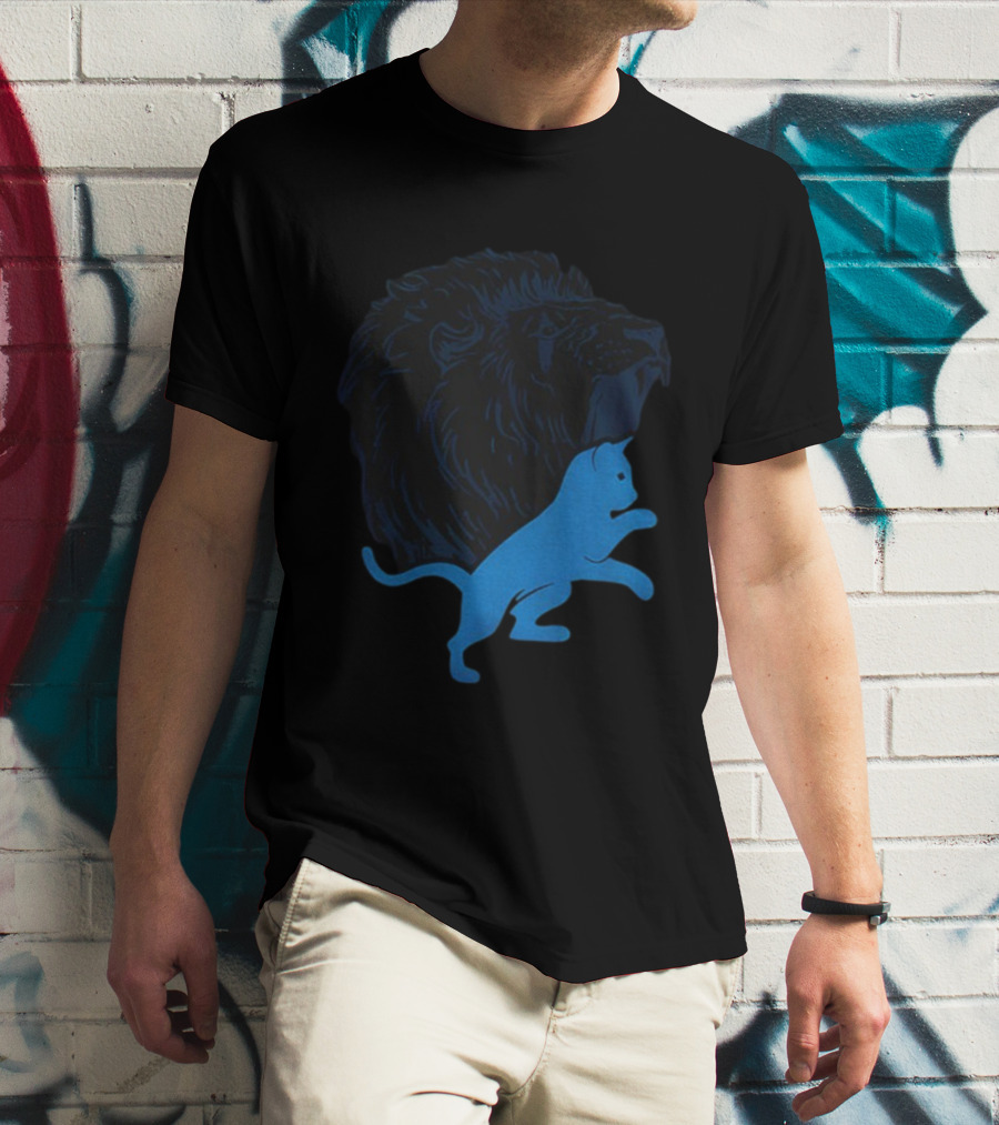 Detroit Lions National Cat Day NFL Football 2025 Iconic Lion And Cat T-Shirt
