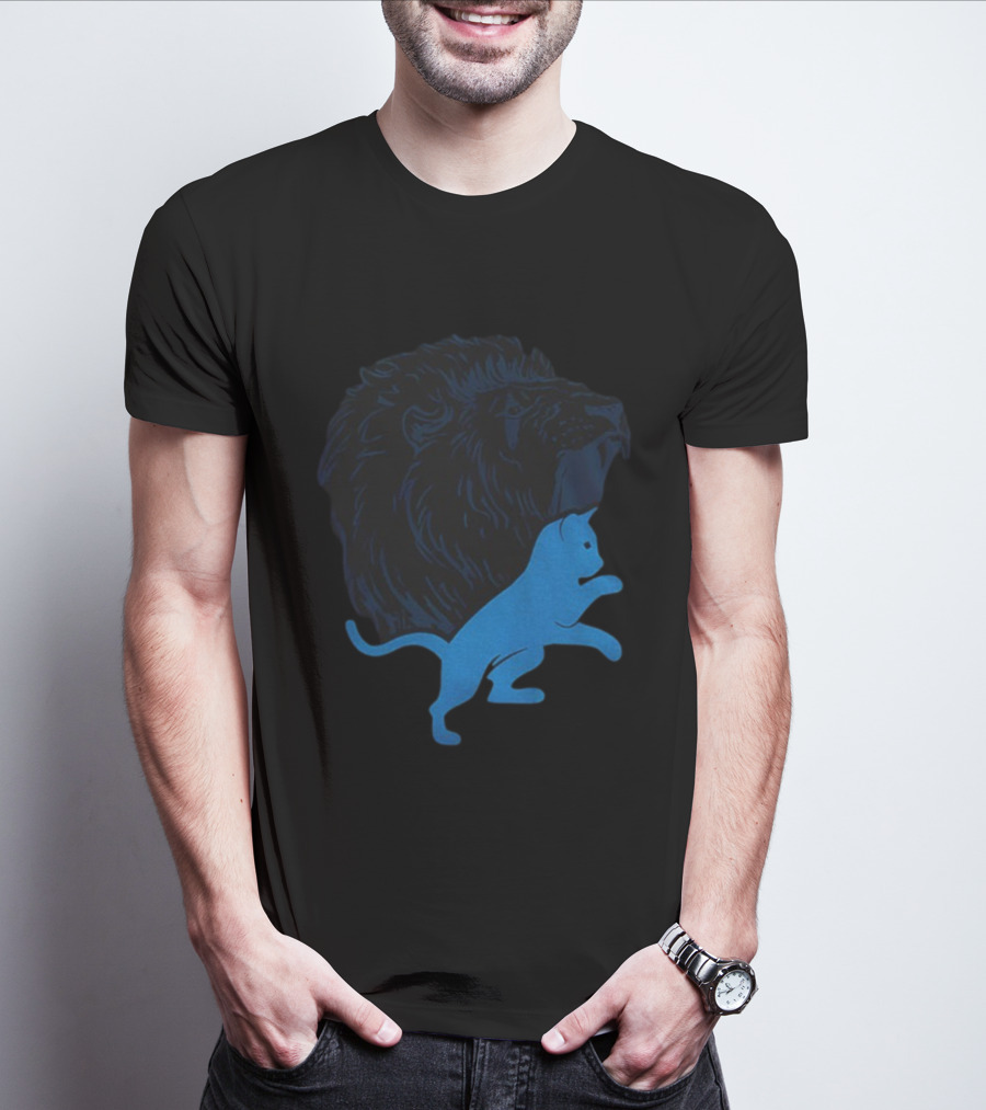 Detroit Lions National Cat Day NFL Football 2025 Iconic Lion And Cat T-Shirt