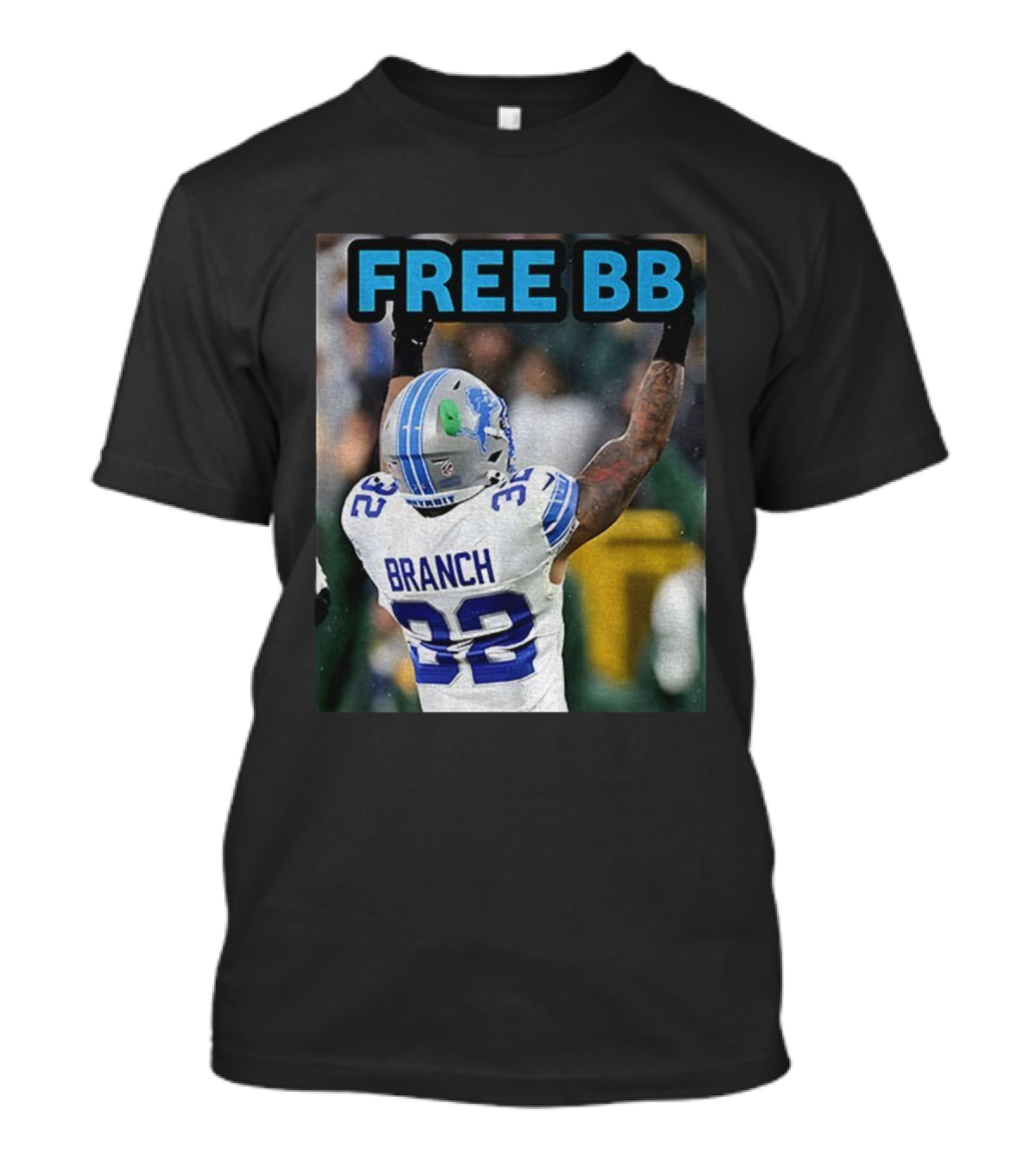 Free BB Brian Branch 32 Detroit Lions Football Fan Gear T-Shirt