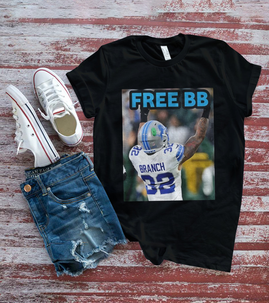 Free BB Brian Branch 32 Detroit Lions Football Fan Gear T-Shirt