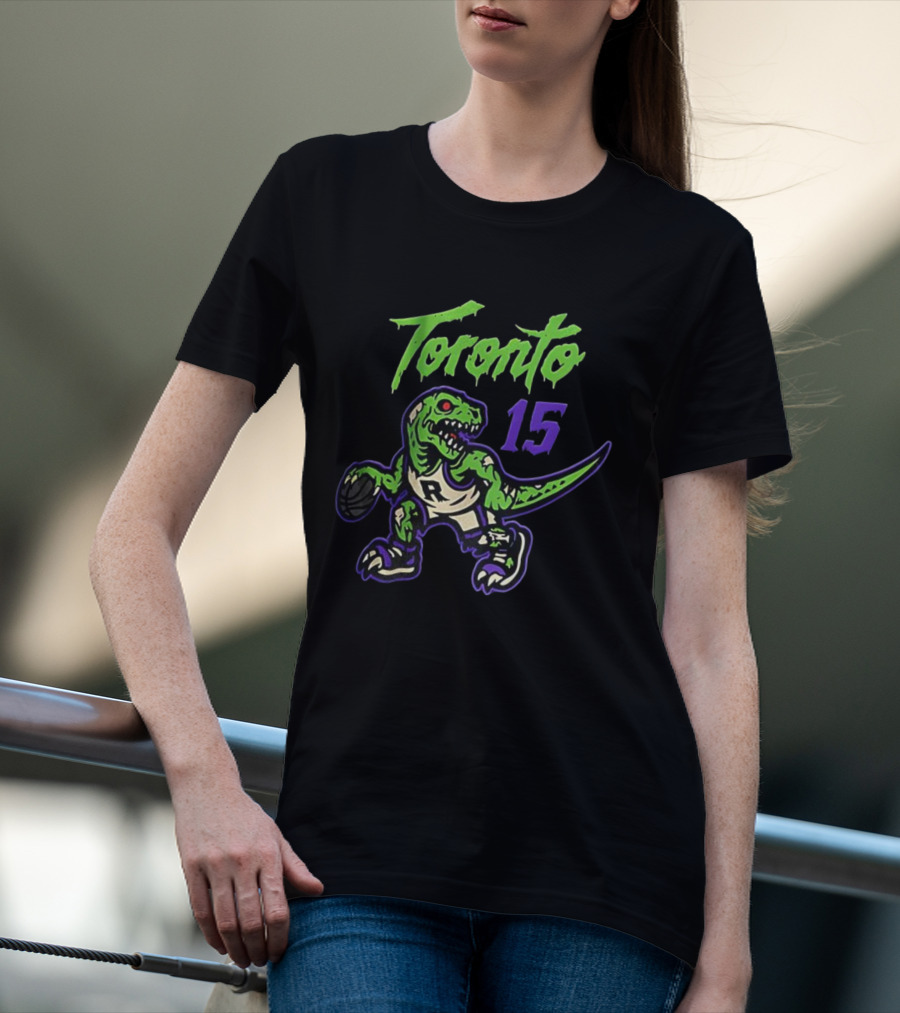 Toronto Raptors Zombie Raptor Dripping Text 15 T-Shirt