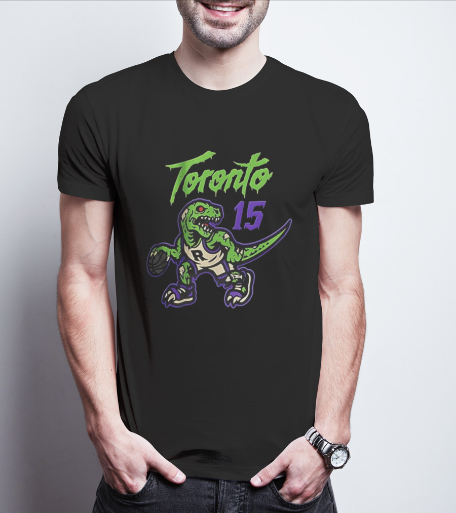 Toronto Raptors Zombie Raptor Dripping Text 15 T-Shirt