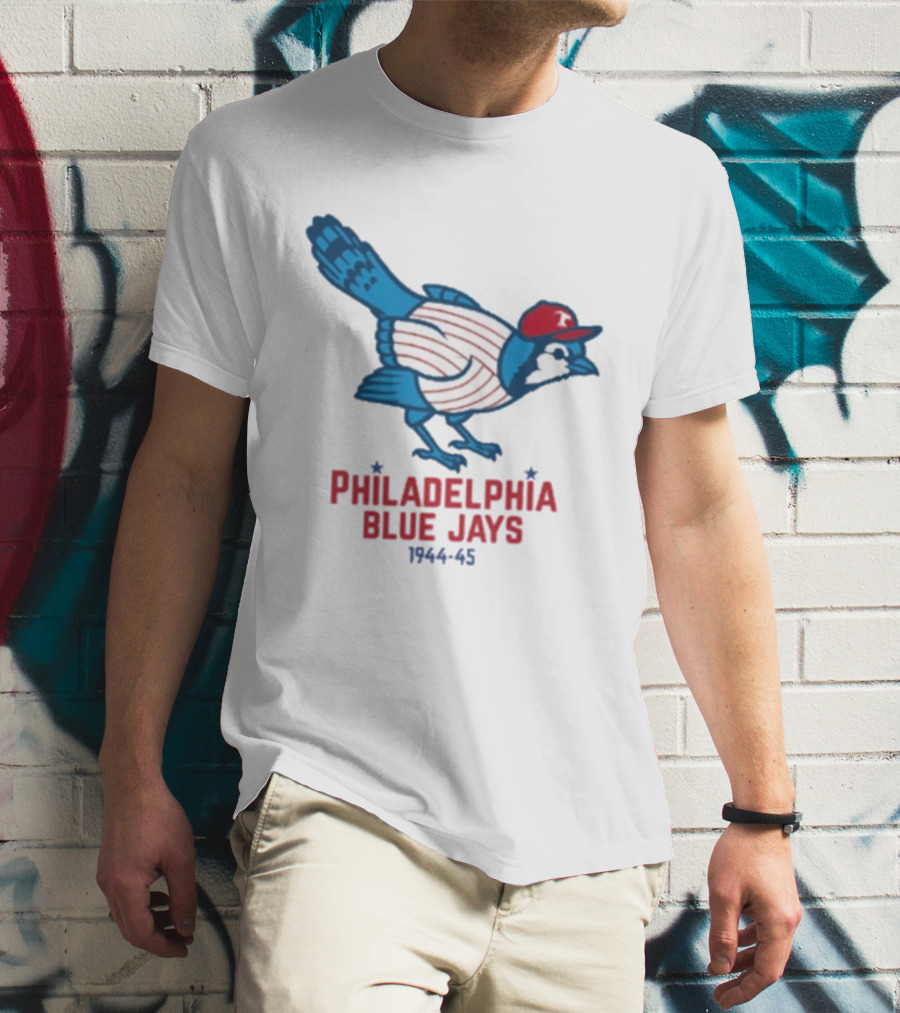 Philadelphia Blue Jays 1944-1945 Mascot Collaboration Phillies Blue Jays T-Shirt