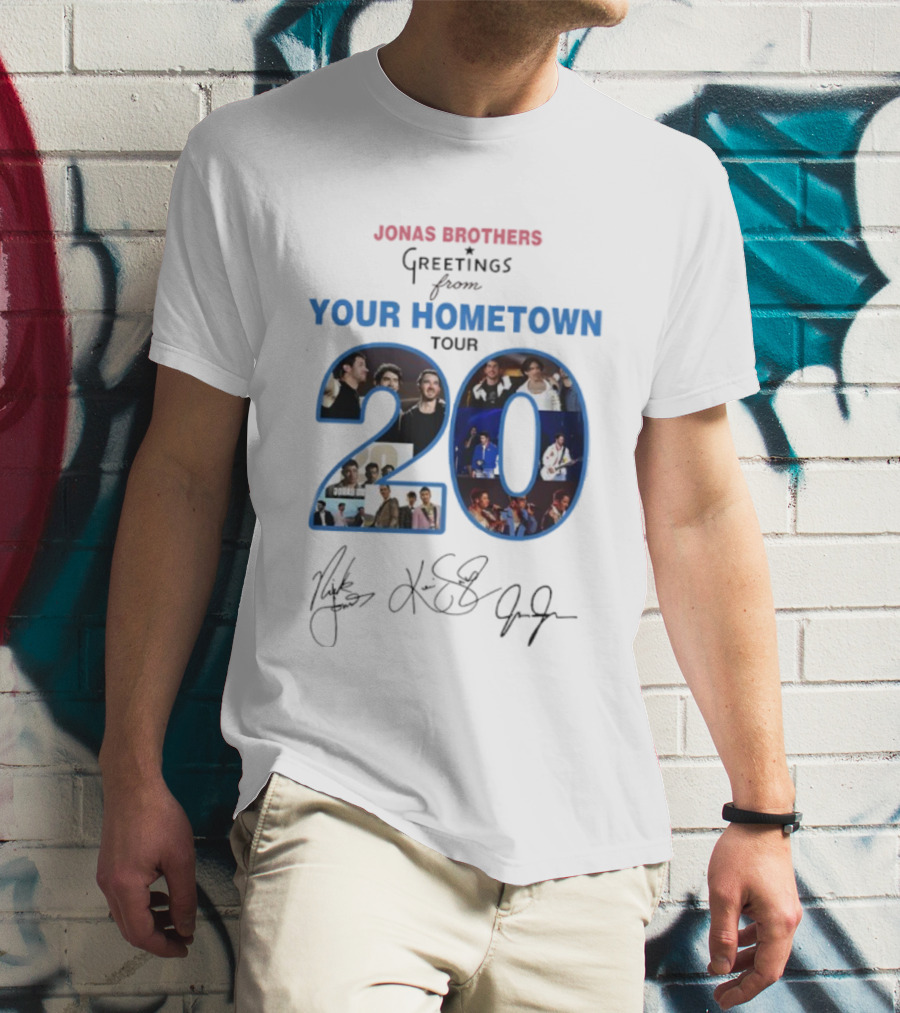 Jonas Brothers Greetings From Your Hometown Tour 2025 20 Signature T-Shirt