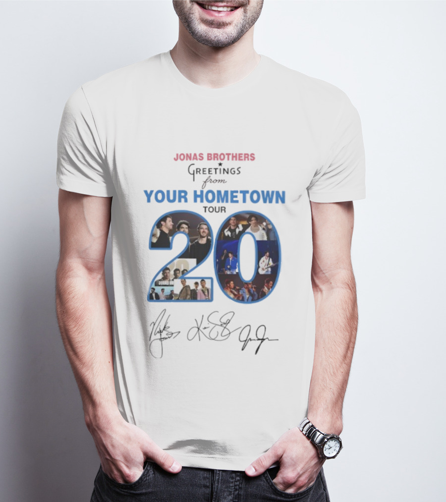 Jonas Brothers Greetings From Your Hometown Tour 2025 20 Signature T-Shirt