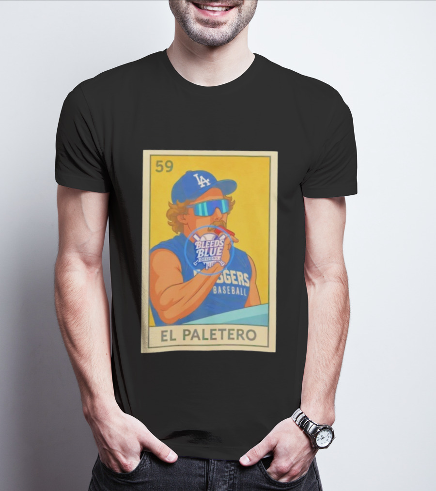 Dodgers Baseball El Paletero Bleeds Blue Loteria 59 T-Shirt