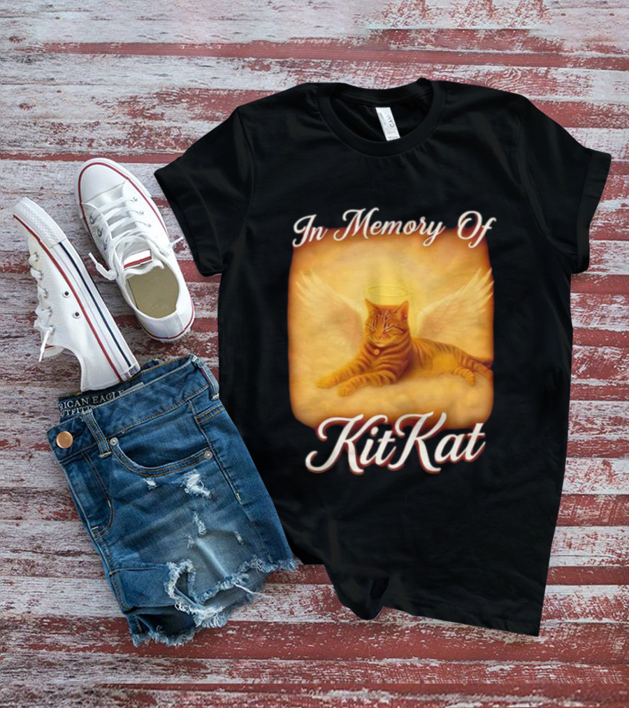 In Memory Of Kit Kat Angel Wings Halo Pet Cat Memorial T-Shirt