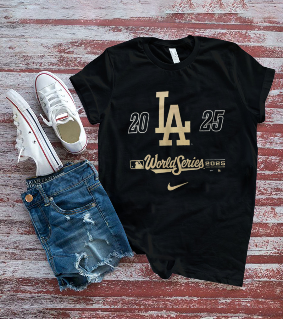 Los Angeles Dodgers 2025 World Series Nike Participant LA Logo T-Shirt