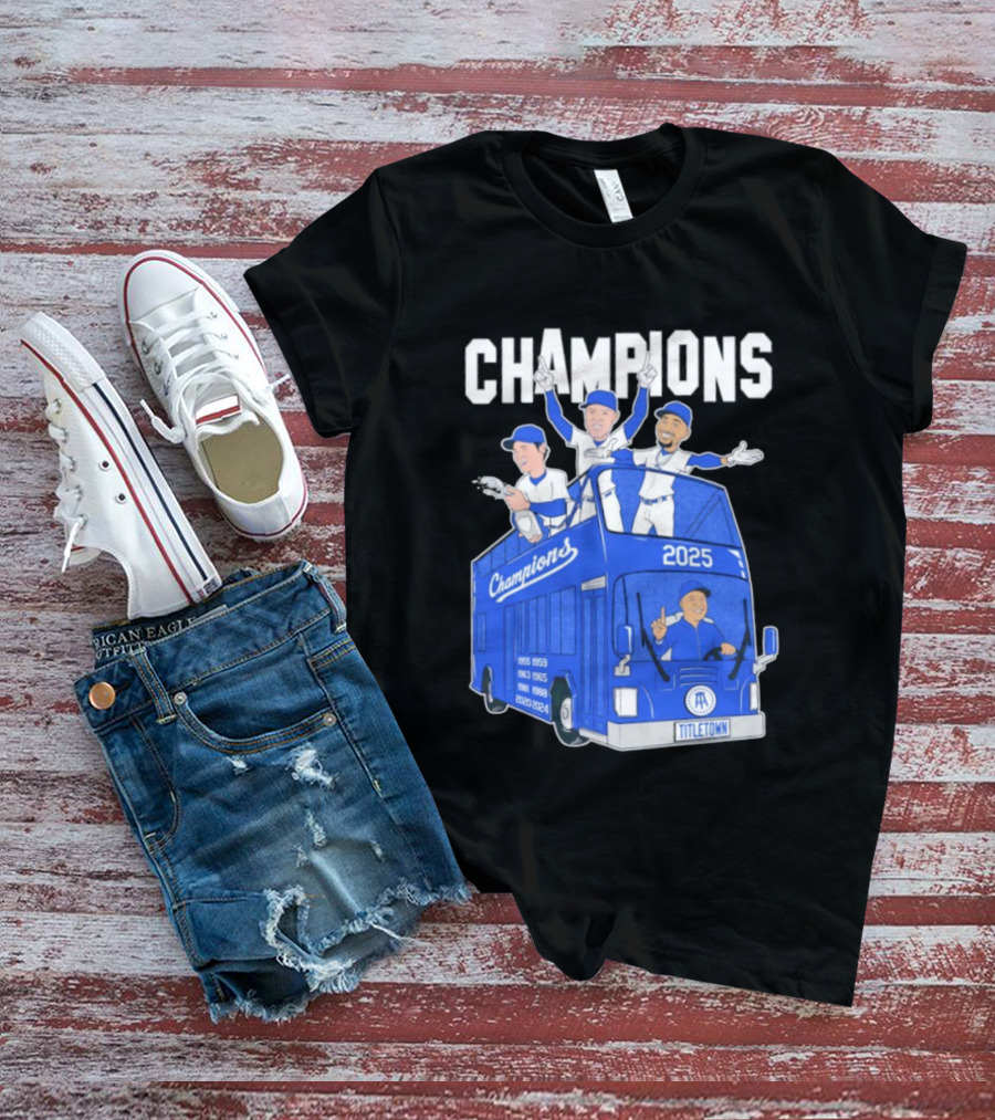 Los Angeles Dodgers Champions 2025 Yoshinobu Yamamoto Shohei Ohtani Mookie Betts Titletown T-Shirt